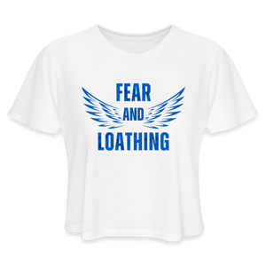 Fear and Loathing Blue Crop Top - white