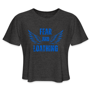 Fear and Loathing Blue Crop Top - deep heather